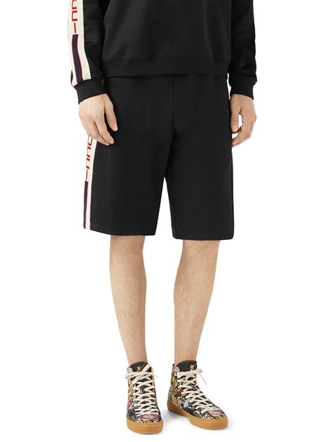 technical jersey gucci gg print shorts|Technical jersey shorts in black .